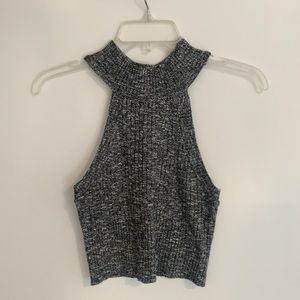 Charlotte Russe Black Knitted Crop Top